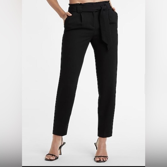 Express ankle high-rise paperbag dress pant, size 2R, new, tags attached - Picture 2 of 7